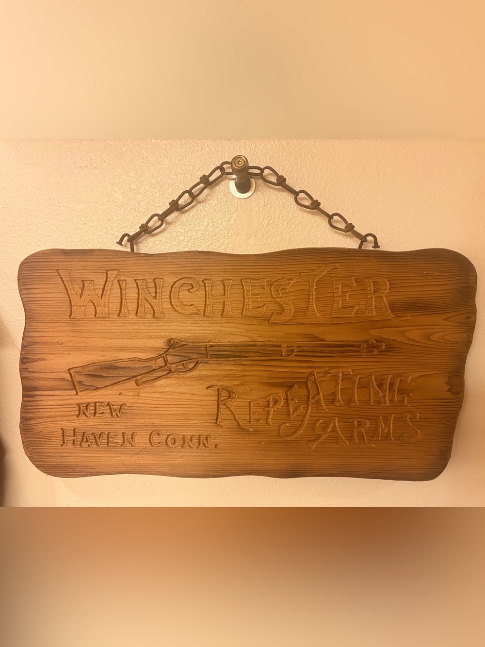 Wooden rustic Winchester sign